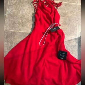 Lulu's Vibrant Red Backless Dress